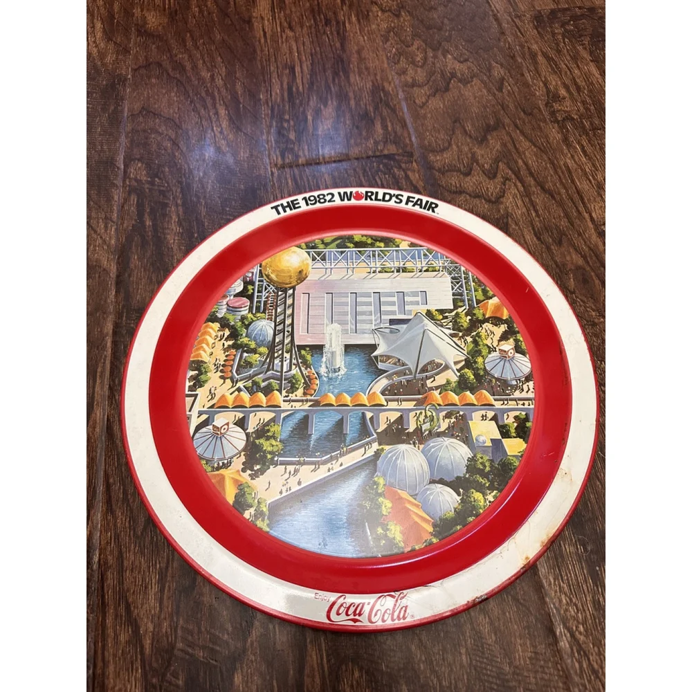 1982 Coca Cola Worlds Fair Plate Knoxville TN 12 inches Vintage Coca Cola
